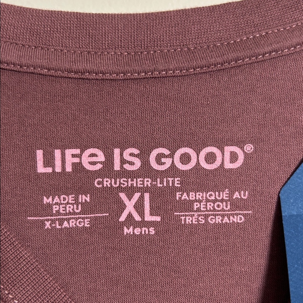 NWT Life is Good Beer Half Full Crusher lite brown T-Shirt Size XL 100% Cotton - Picture 3 of 12
